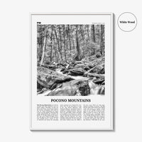 Pocono Mountains Print Black and White, Pocono Mountains  Wall Art, Pocono Mountains Poster,  Pocono Mountains Photo, Pennsylvania, USA