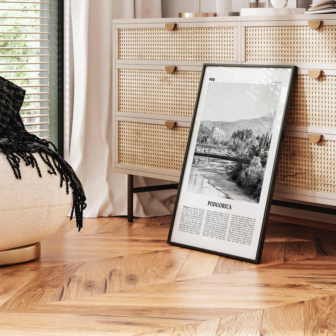 Podgorica Print Black and White, Podgorica Wall Art, Podgorica Poster, Podgorica Photo, Podgorica Wall Décor, Podgorica Map, Montenegro