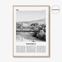 Podgorica Print Black and White, Podgorica Wall Art, Podgorica Poster, Podgorica Photo, Podgorica Wall Décor, Podgorica Map, Montenegro