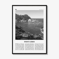 Point Lobos Print Black and White, Point Lobos Wall Art, Point Lobos Poster, Point Lobos Photo, Point Lobos Wall Décor, Point Lobos Map