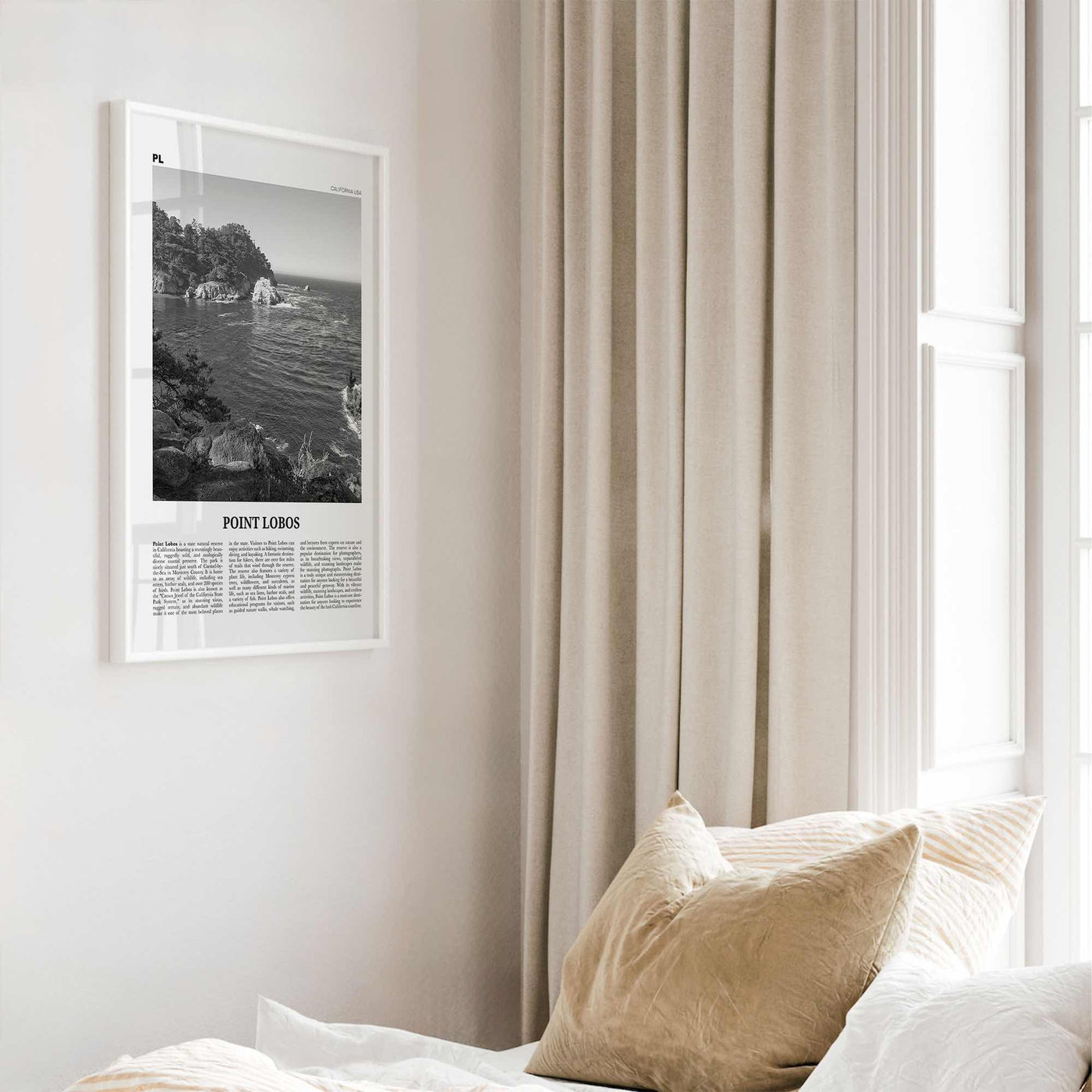 Point Lobos Print Black and White, Point Lobos Wall Art, Point Lobos Poster, Point Lobos Photo, Point Lobos Wall Décor, Point Lobos Map