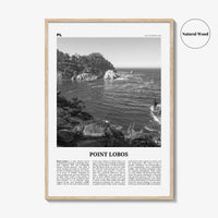 Point Lobos Print Black and White, Point Lobos Wall Art, Point Lobos Poster, Point Lobos Photo, Point Lobos Wall Décor, Point Lobos Map