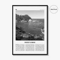 Point Lobos Print Black and White, Point Lobos Wall Art, Point Lobos Poster, Point Lobos Photo, Point Lobos Wall Décor, Point Lobos Map