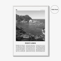 Point Lobos Print Black and White, Point Lobos Wall Art, Point Lobos Poster, Point Lobos Photo, Point Lobos Wall Décor, Point Lobos Map