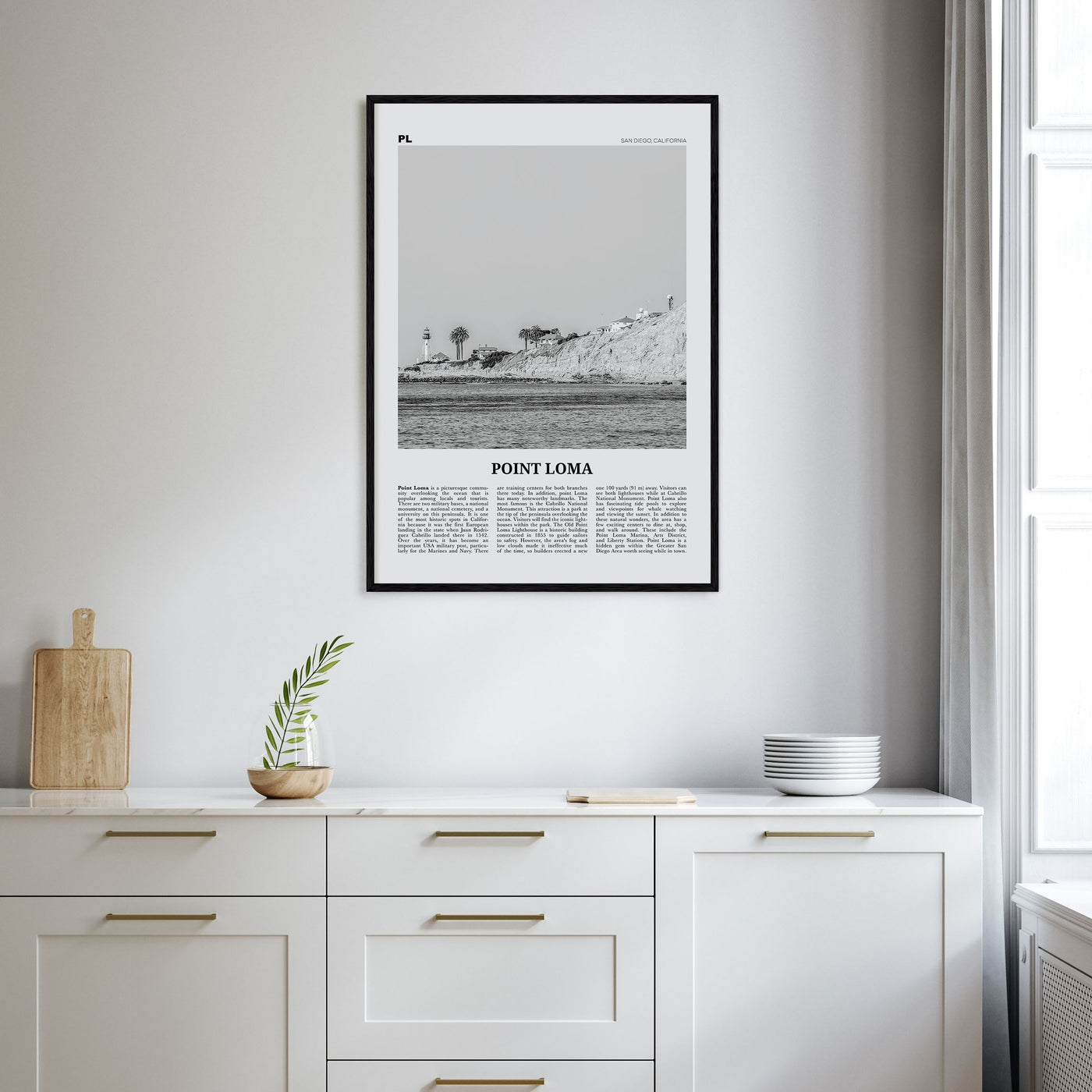 Point Loma Travel B&W Poster