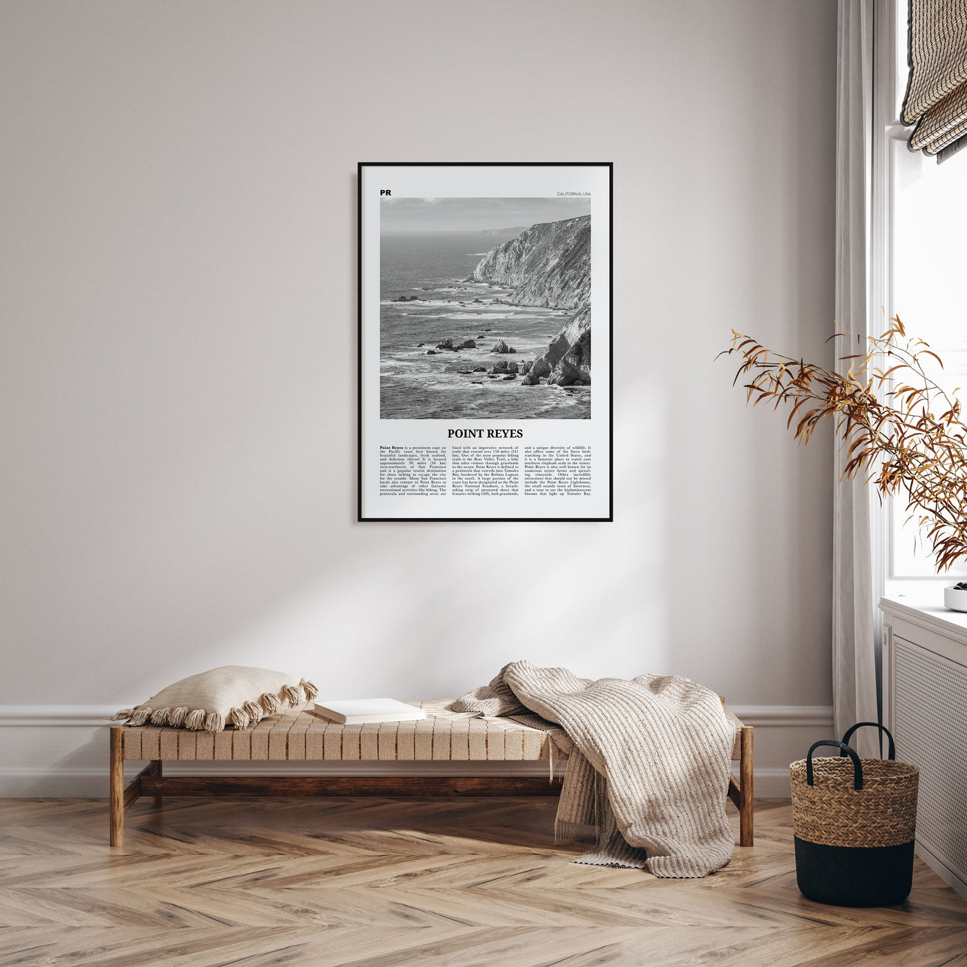 Point Reyes Travel B&W Poster