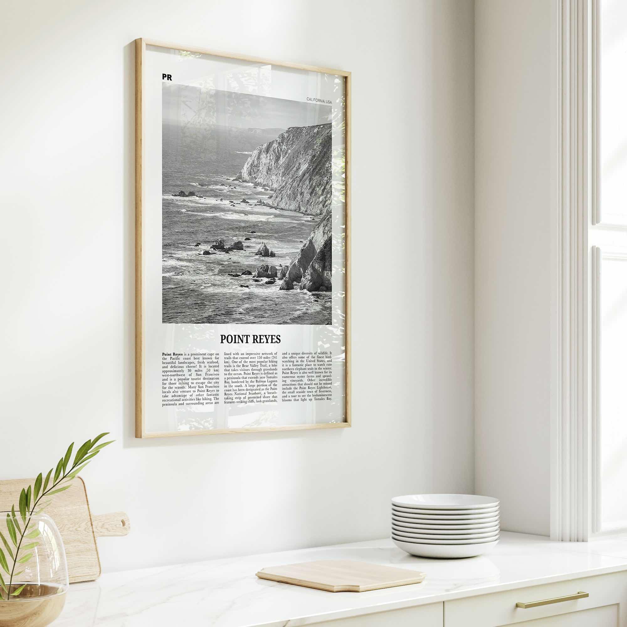 Point Reyes Print Black and White, Point Reyes Wall Art, Point Reyes Poster, Point Reyes Photo, California, USA, United States North America