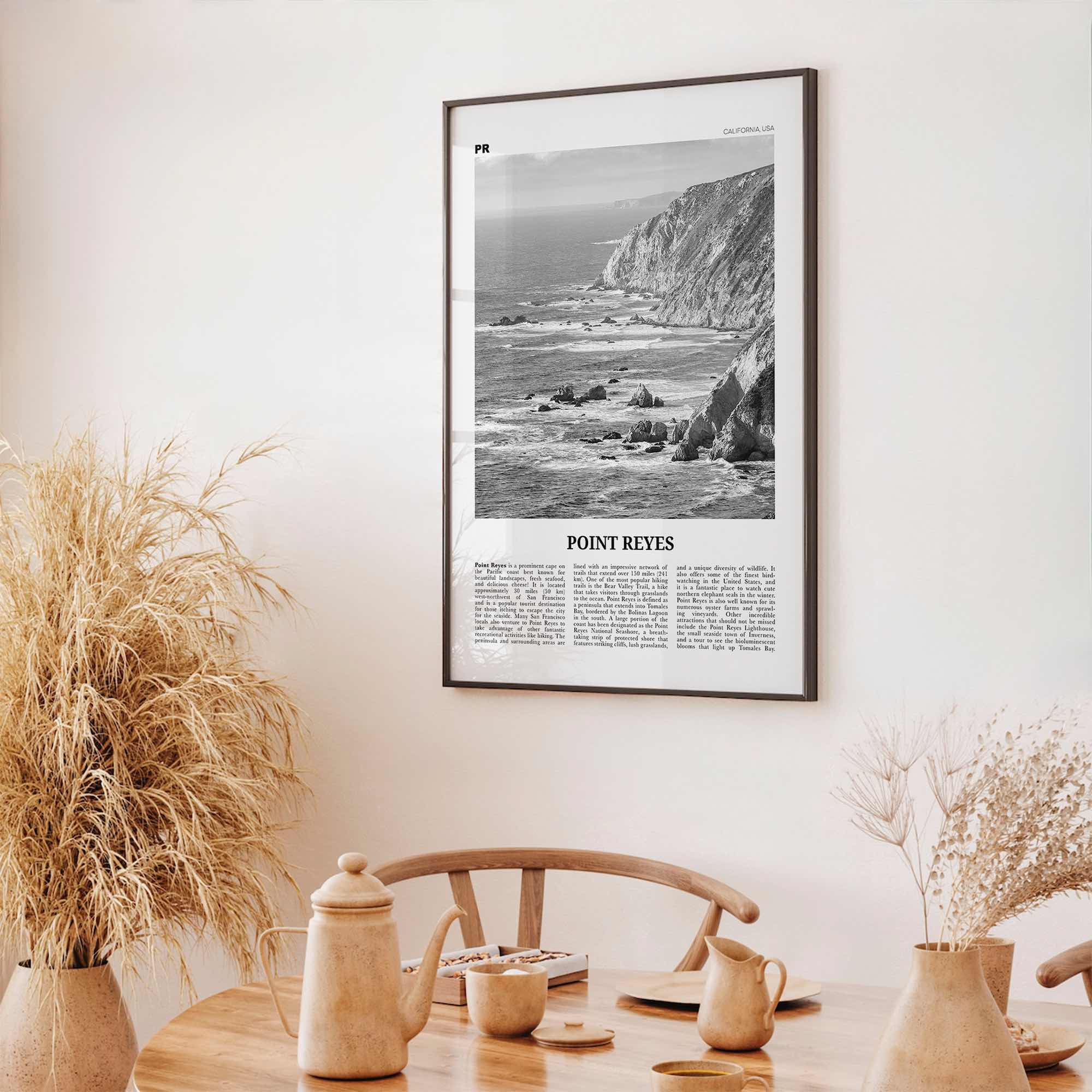 Point Reyes Print Black and White, Point Reyes Wall Art, Point Reyes Poster, Point Reyes Photo, California, USA, United States North America
