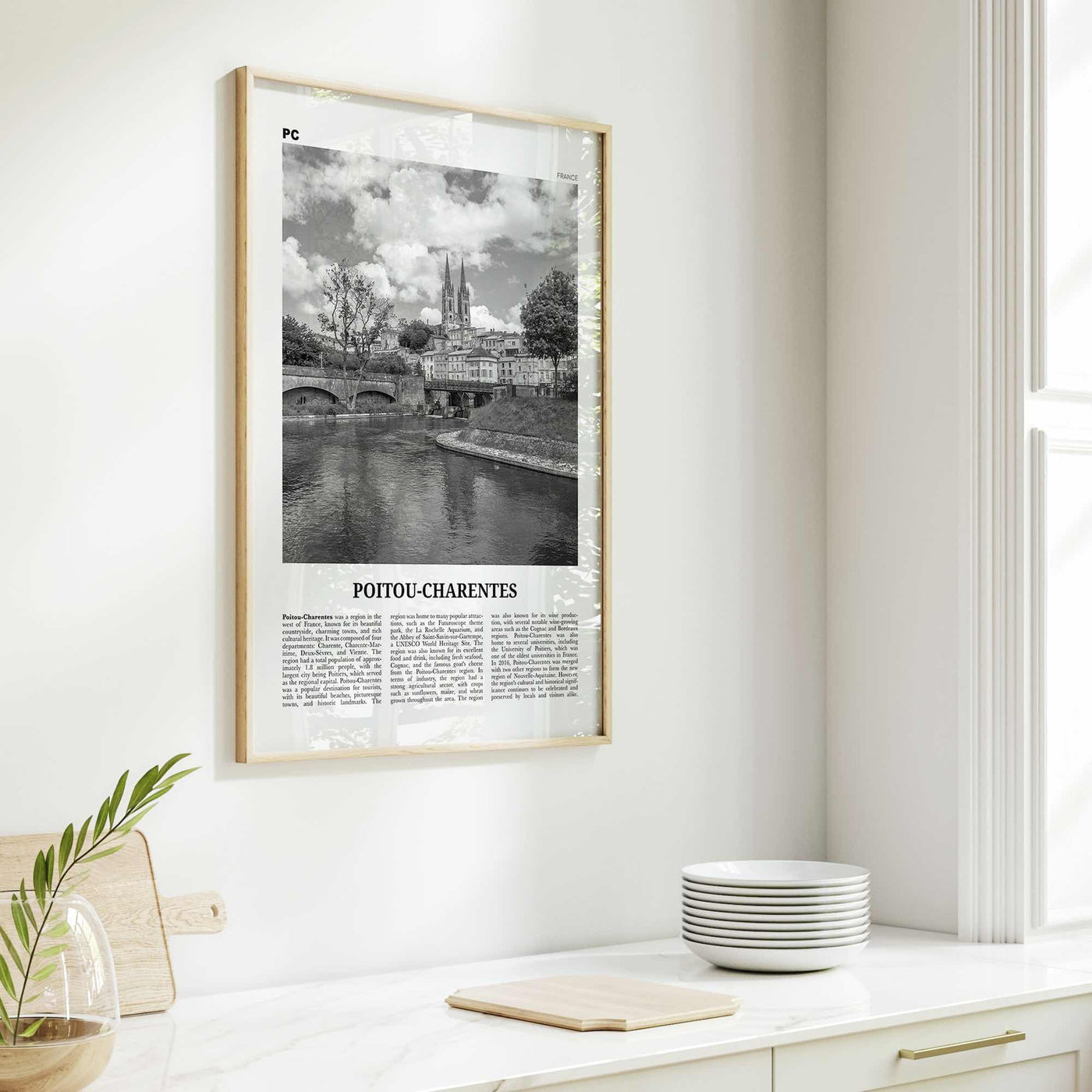 Poitou Charentes Print Black and White, Poitou-Charentes Art, Poitou-Charentes Poster, Poitou-Charentes Photo, Décor, Poitou-Charentes Map