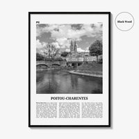 Poitou Charentes Print Black and White, Poitou-Charentes Art, Poitou-Charentes Poster, Poitou-Charentes Photo, Décor, Poitou-Charentes Map
