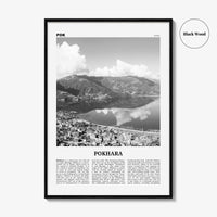Pokhara Print Black and White, Pokhara Wall Art, Pokhara Poster, Pokhara Photo, Pokhara Wall Decor, Nepal, Gandaki Pradesh, Asia