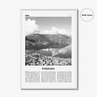 Pokhara Print Black and White, Pokhara Wall Art, Pokhara Poster, Pokhara Photo, Pokhara Wall Decor, Nepal, Gandaki Pradesh, Asia