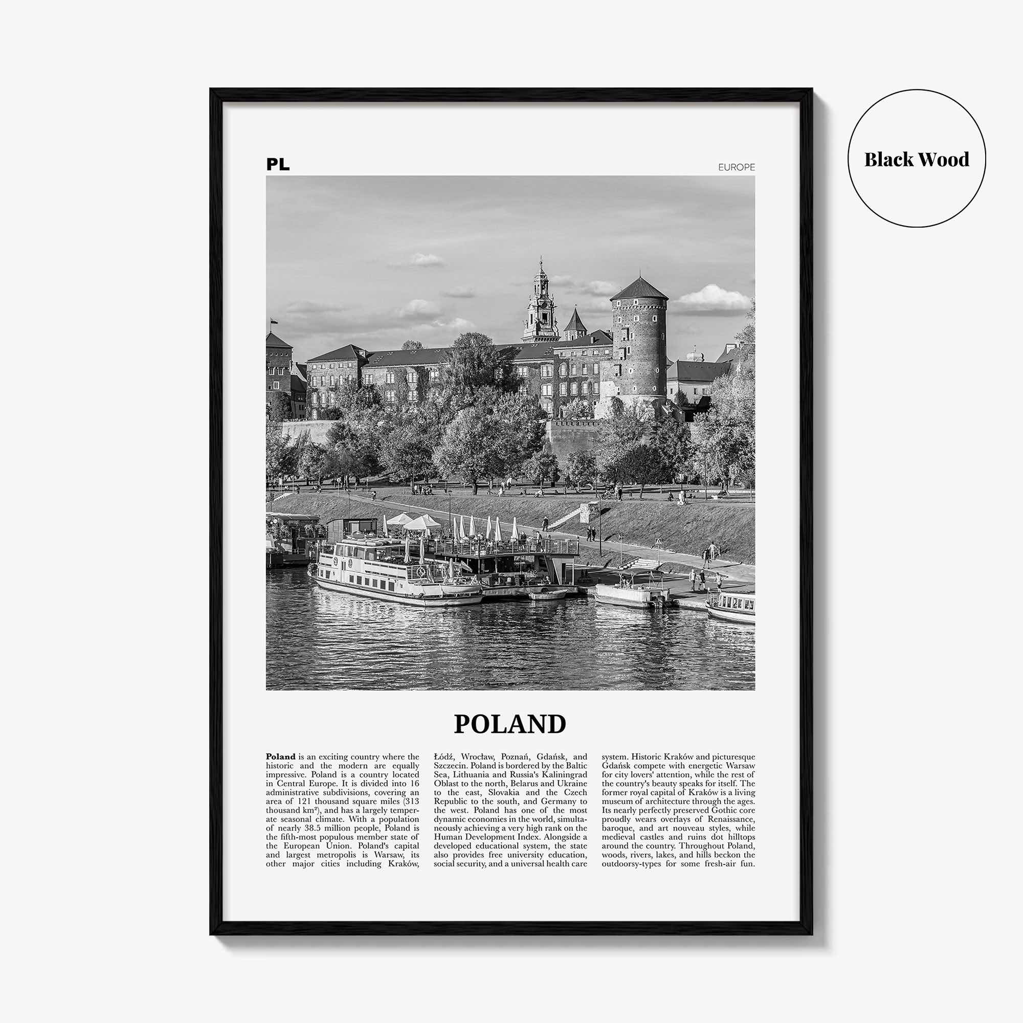 Poland Print Black and White, Poland Wall Art, Poland Poster, Poland Photo, Poland Wall Decor, Polska, Warsaw, Europe