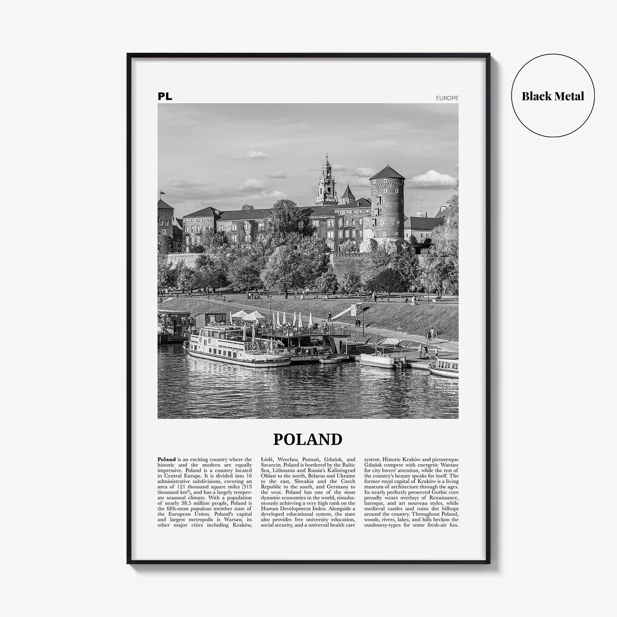 Poland Print Black and White, Poland Wall Art, Poland Poster, Poland Photo, Poland Wall Decor, Polska, Warsaw, Europe