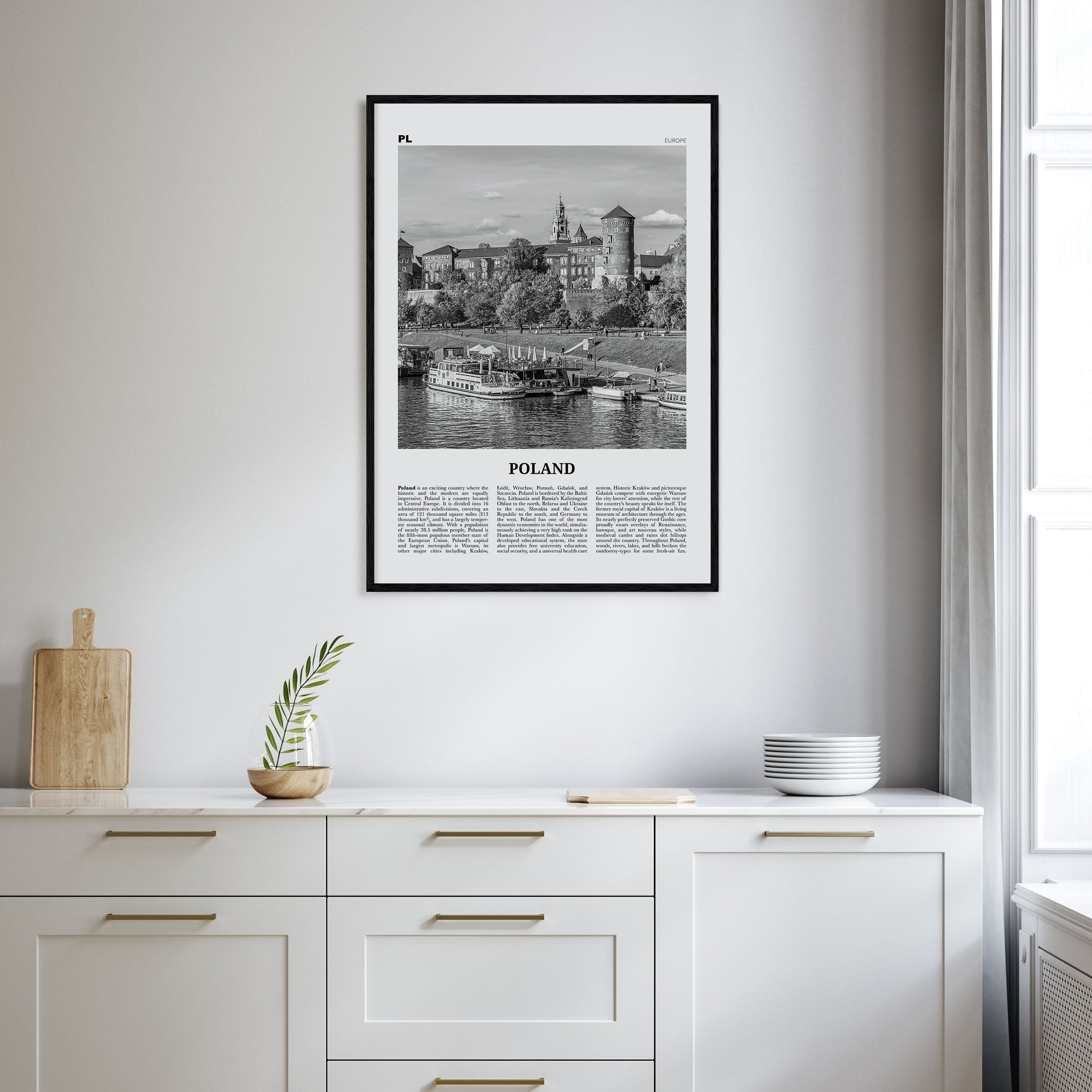 Poland Travel B&W Poster