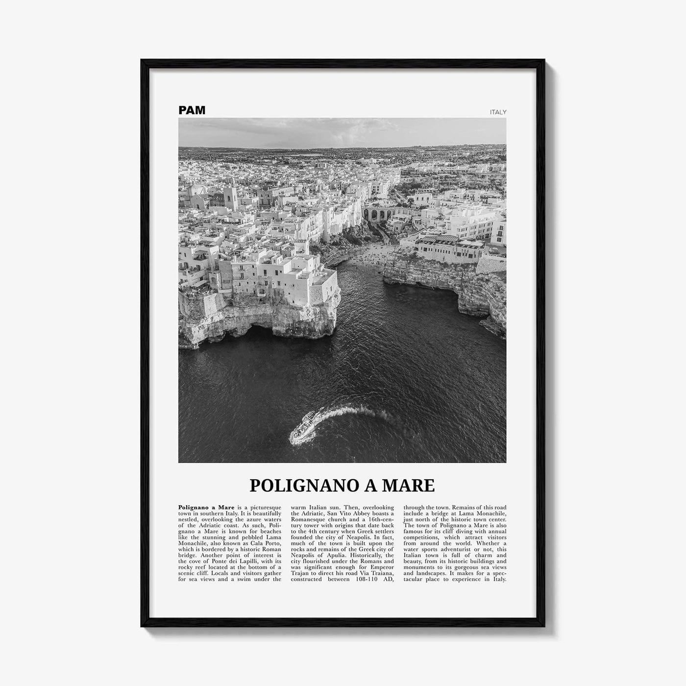 Polignano a Mare Print Black and White, Polignano a Mare Wall Art, Polignano a Mare Poster, Polignano a Mare Photo, Polignano a Mare Décor