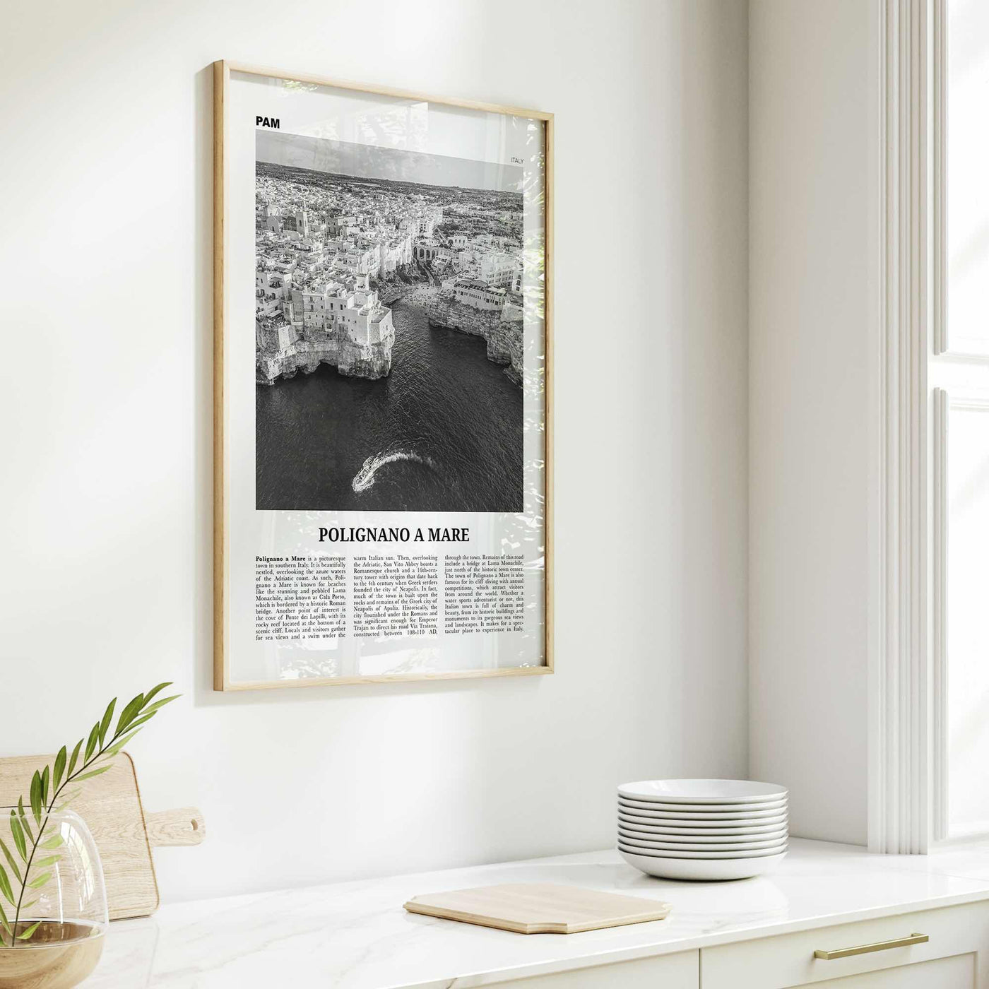 Polignano a Mare Print Black and White, Polignano a Mare Wall Art, Polignano a Mare Poster, Polignano a Mare Photo, Polignano a Mare Décor
