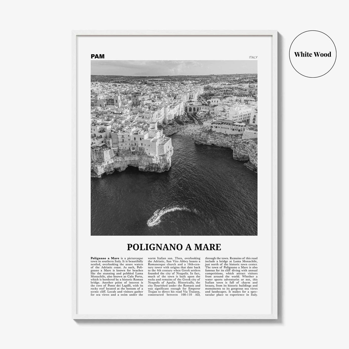 Polignano a Mare Print Black and White, Polignano a Mare Wall Art, Polignano a Mare Poster, Polignano a Mare Photo, Polignano a Mare Décor