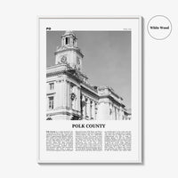 Polk County Print Black and White, Polk County Wall Art, Polk County Poster, Polk County Photo, Polk County Wall Décor, Polk County Map