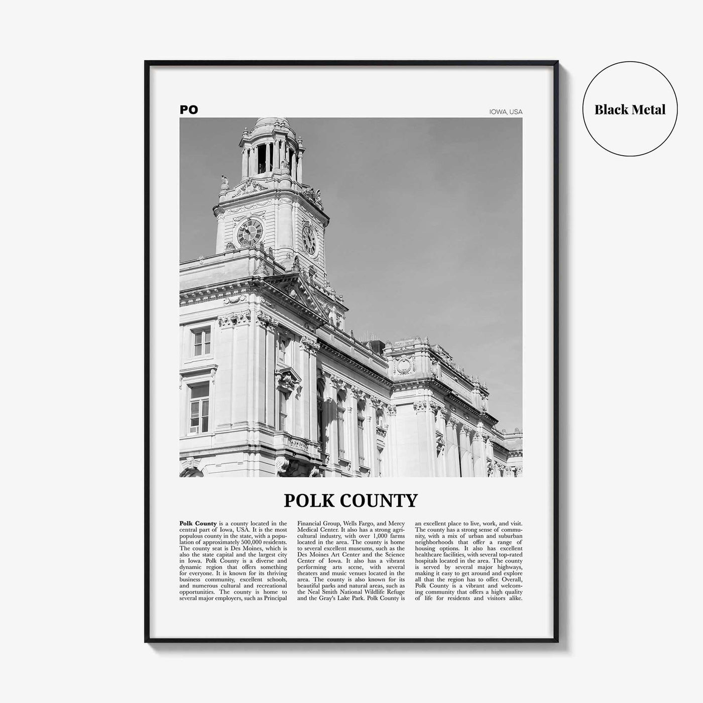 Polk County Print Black and White, Polk County Wall Art, Polk County Poster, Polk County Photo, Polk County Wall Décor, Polk County Map