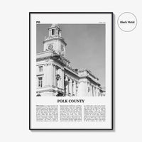 Polk County Print Black and White, Polk County Wall Art, Polk County Poster, Polk County Photo, Polk County Wall Décor, Polk County Map