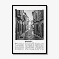 Pollenca Print Black and White, Pollença Wall Art, Pollenca Poster, Pollença Photo, Pollença Wall Décor, Pollença Map, Spain
