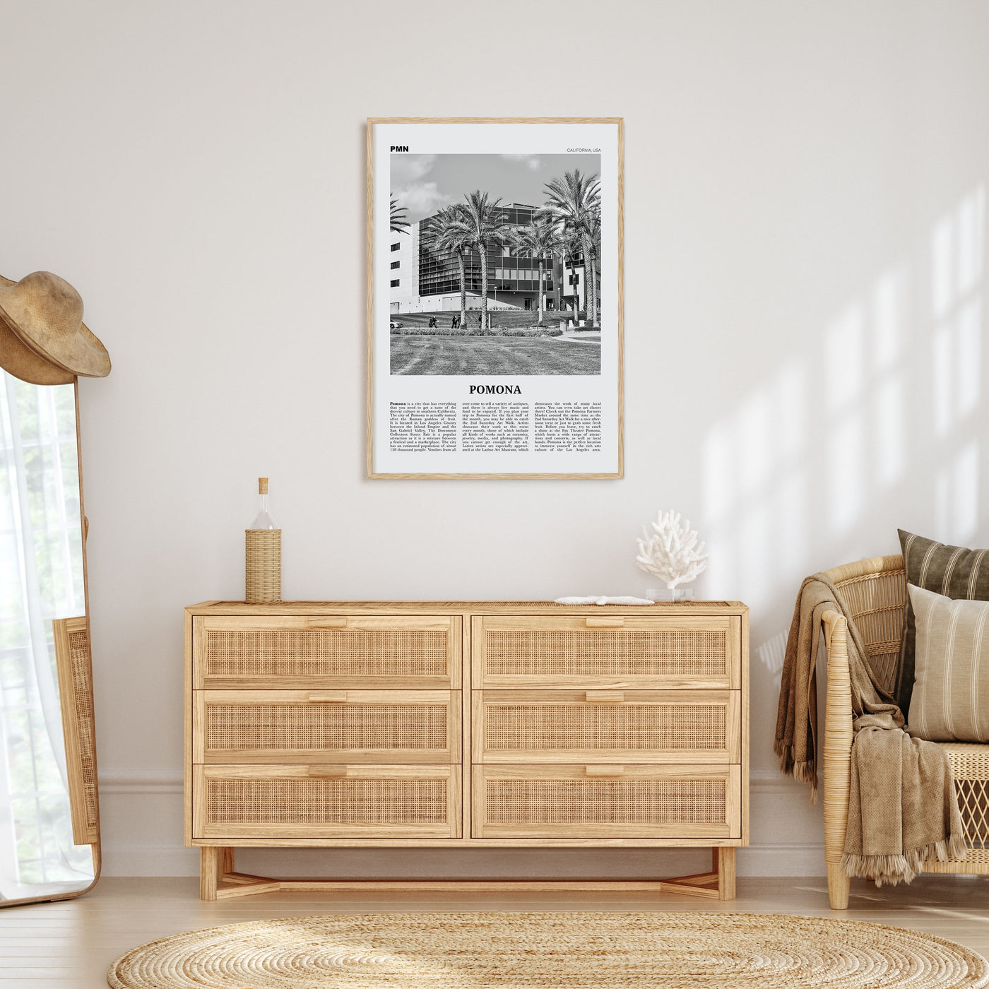 Pomona Travel B&W Poster