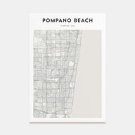 Pompano Beach Map Portrait Poster