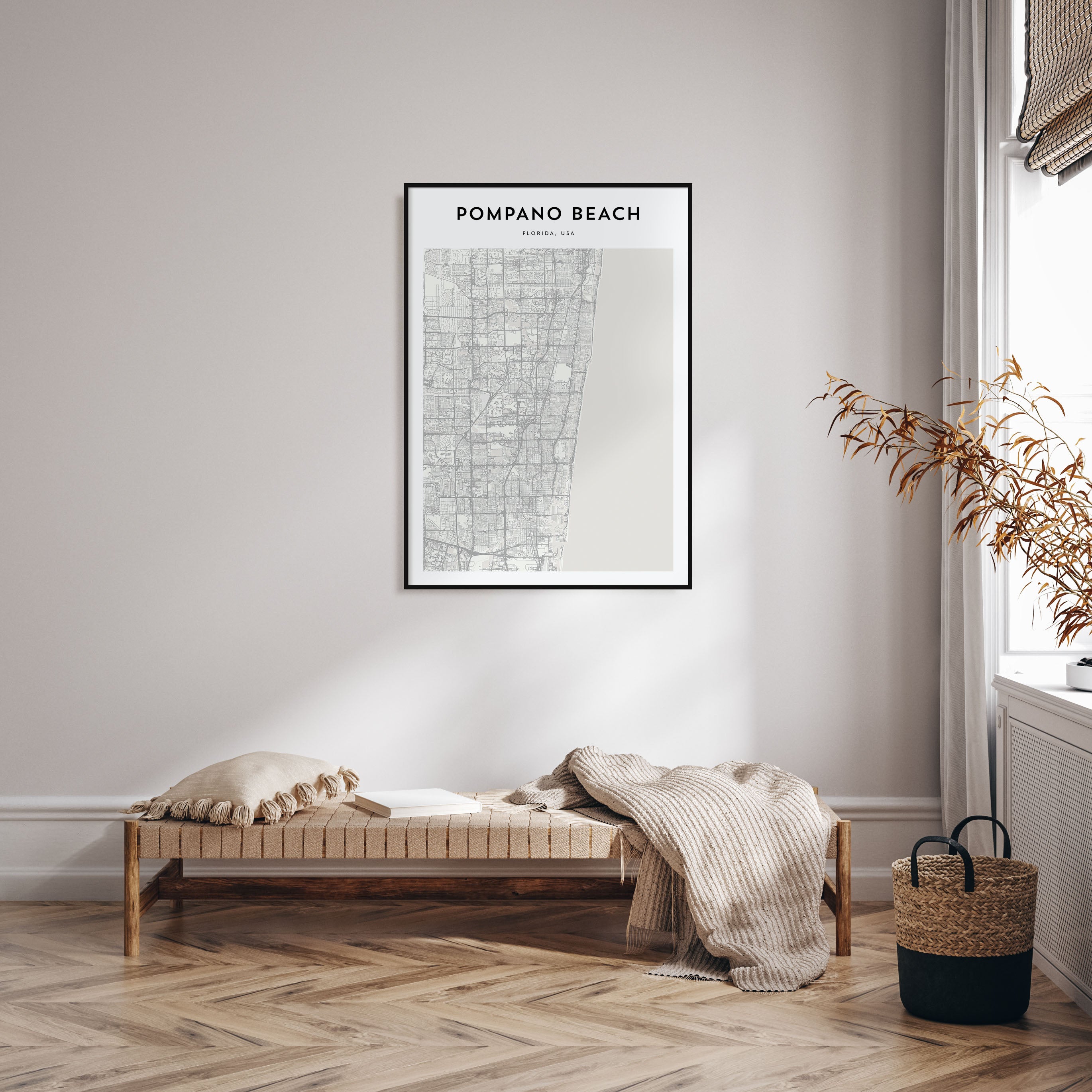 Pompano Beach Map Portrait Poster