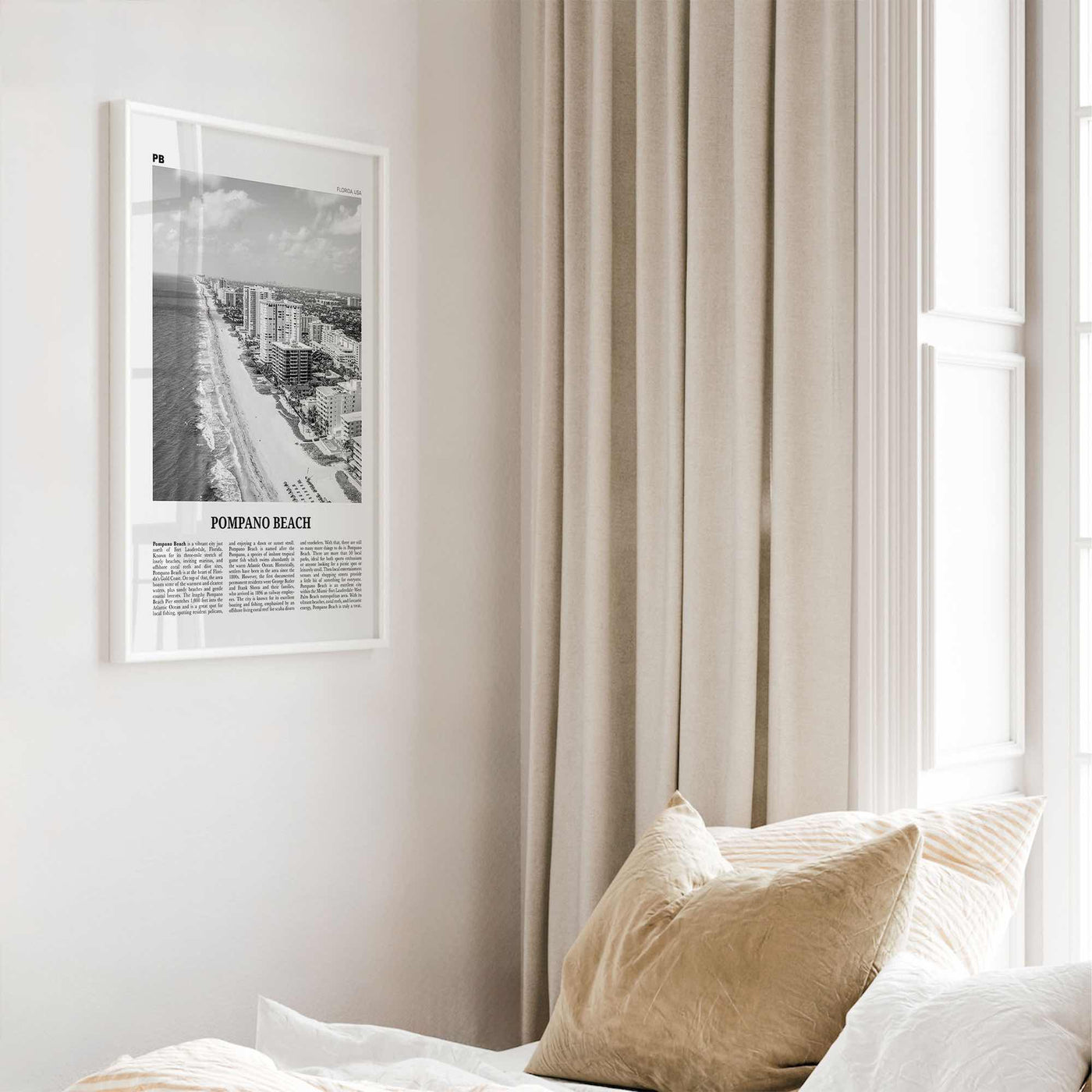 Pompano Beach Print Black and White, Pompano Beach Wall Art, Pompano Beach Poster, Pompano Beach Photo, Pompano Beach Wall Décor, Florida