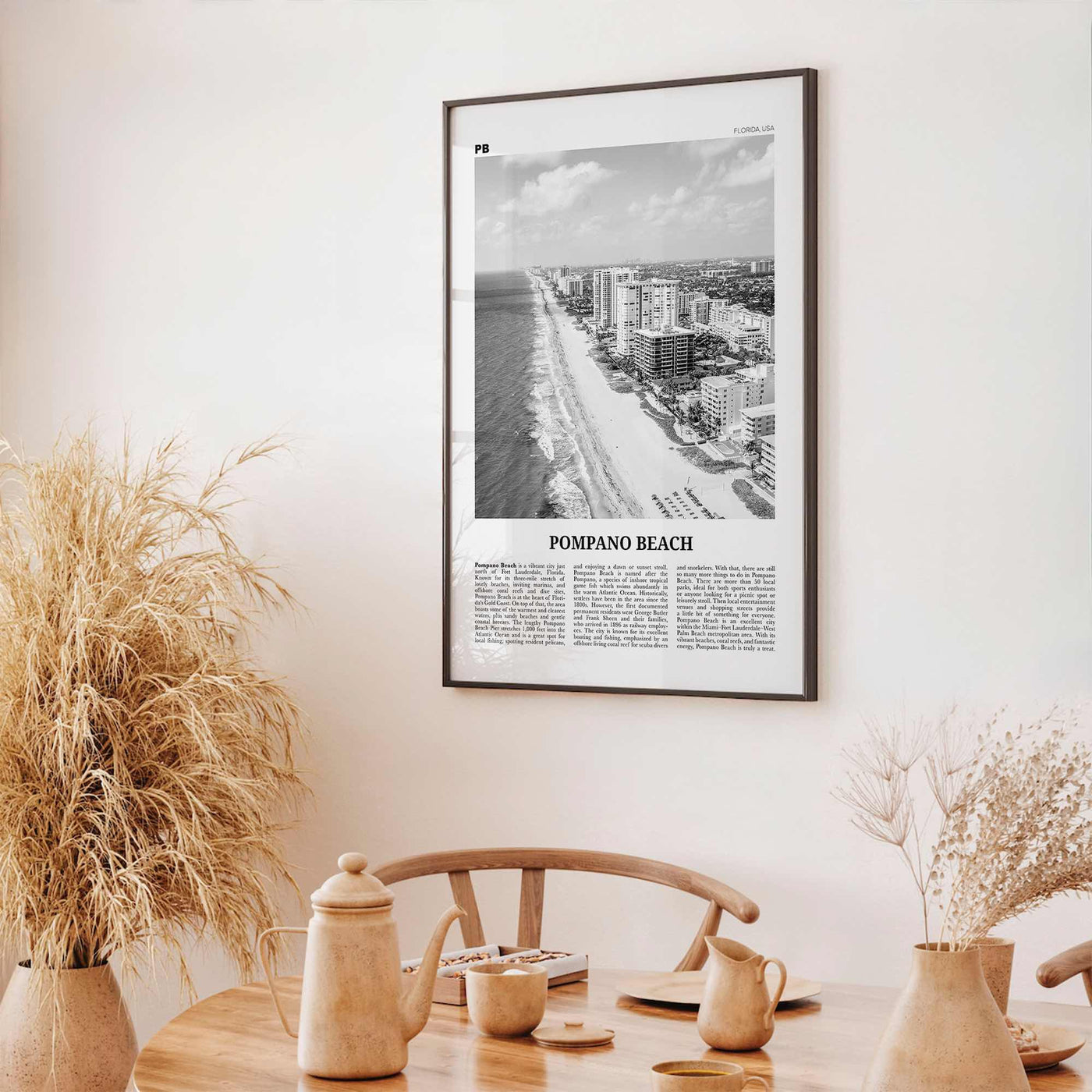 Pompano Beach Print Black and White, Pompano Beach Wall Art, Pompano Beach Poster, Pompano Beach Photo, Pompano Beach Wall Décor, Florida