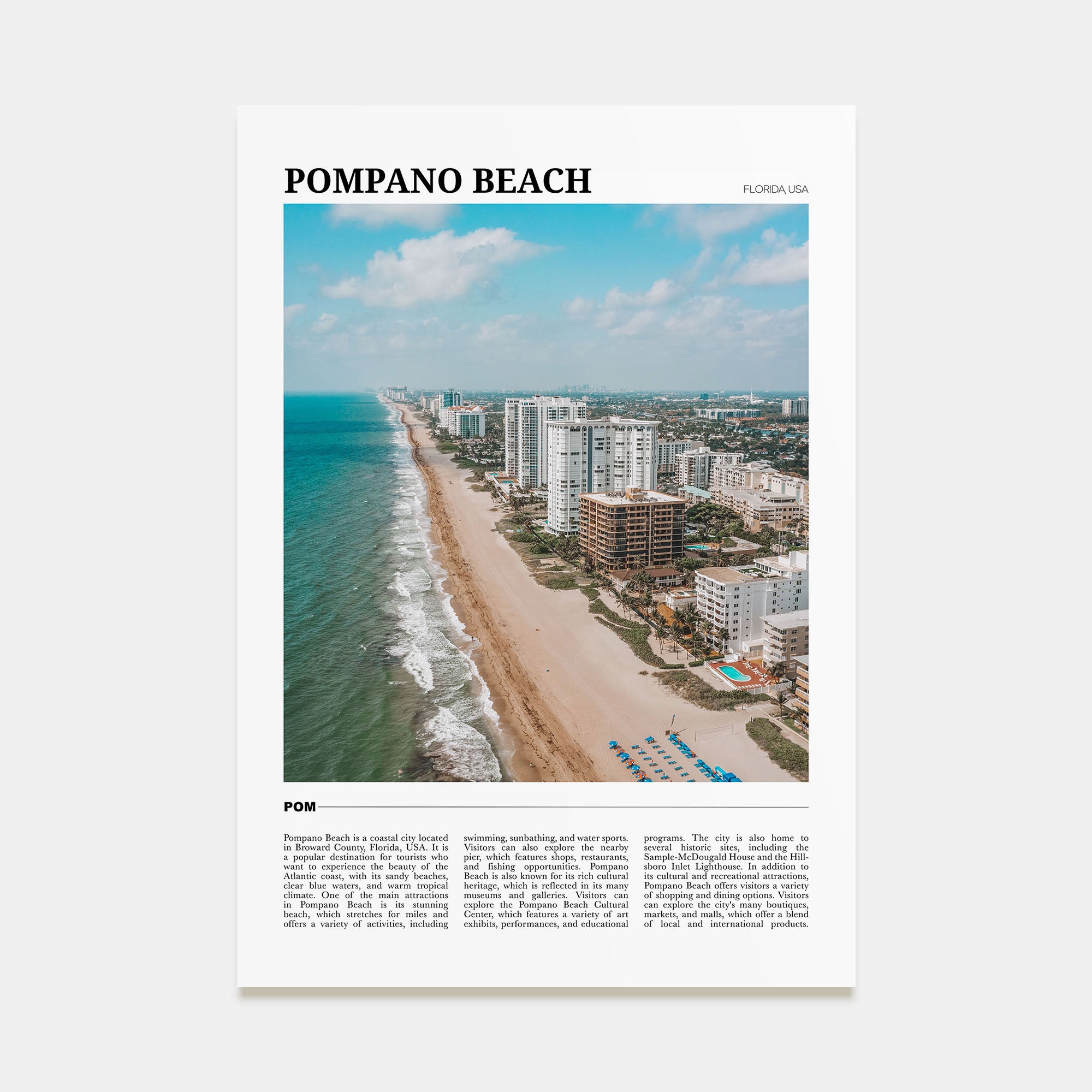 Pompano Beach Travel Color Poster