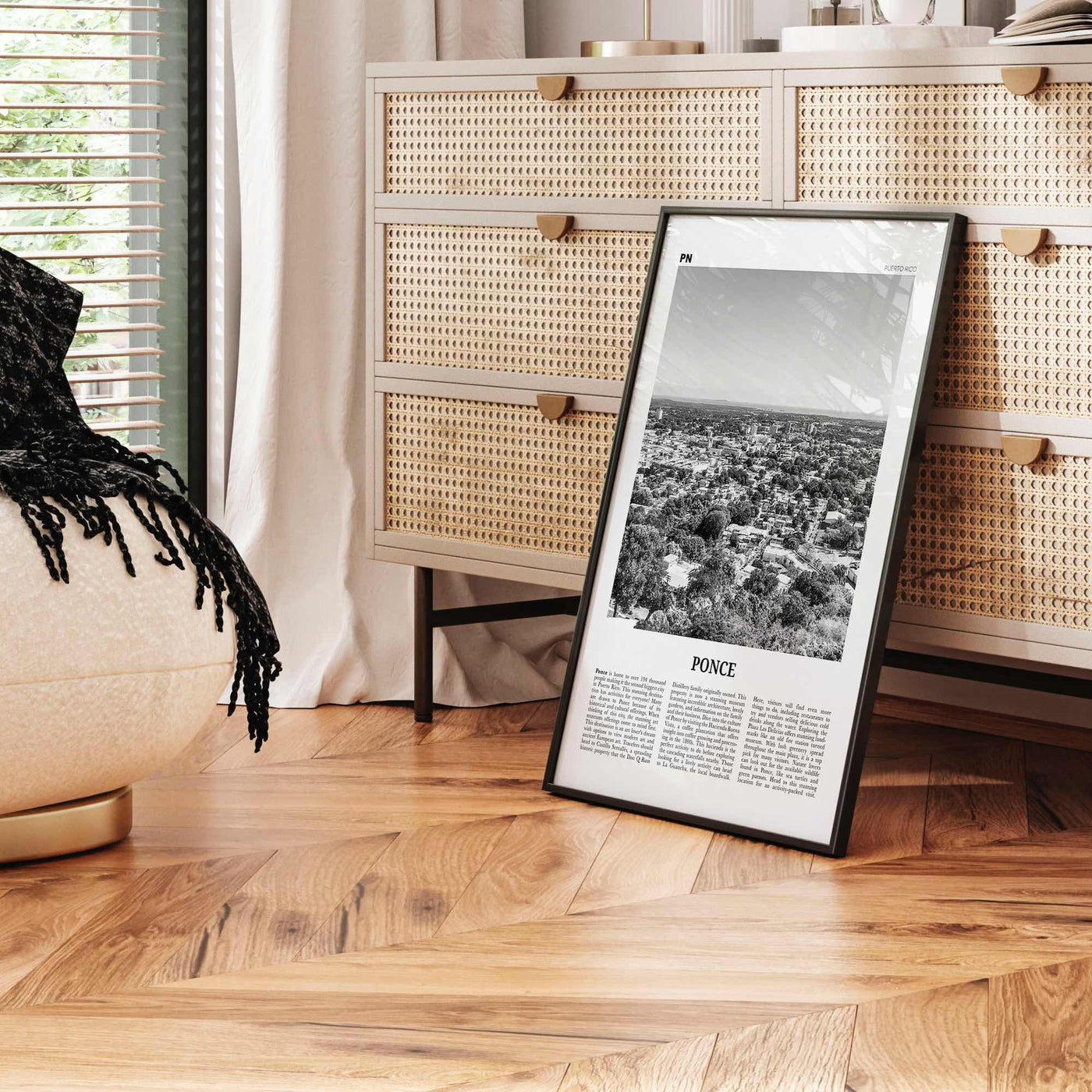 Ponce Print Black and White, Ponce Wall Art, Ponce Poster, Ponce Photo, Ponce Wall Décor, Ponce Map, Puerto Rico