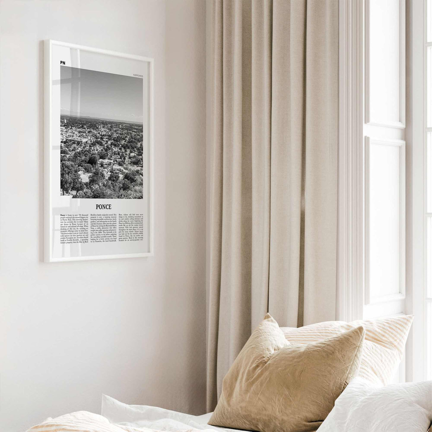 Ponce Print Black and White, Ponce Wall Art, Ponce Poster, Ponce Photo, Ponce Wall Décor, Ponce Map, Puerto Rico