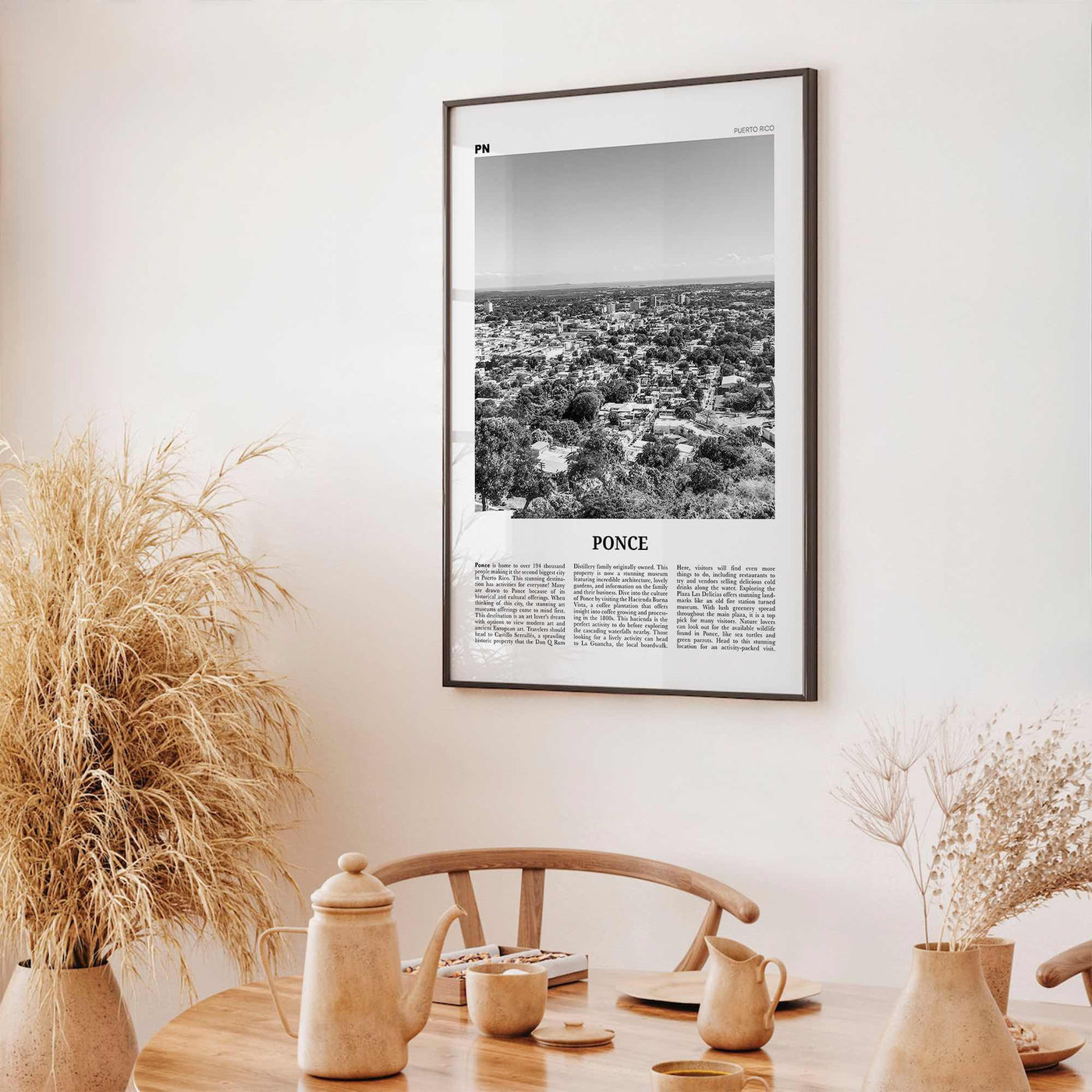 Ponce Print Black and White, Ponce Wall Art, Ponce Poster, Ponce Photo, Ponce Wall Décor, Ponce Map, Puerto Rico