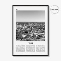 Ponce Print Black and White, Ponce Wall Art, Ponce Poster, Ponce Photo, Ponce Wall Décor, Ponce Map, Puerto Rico