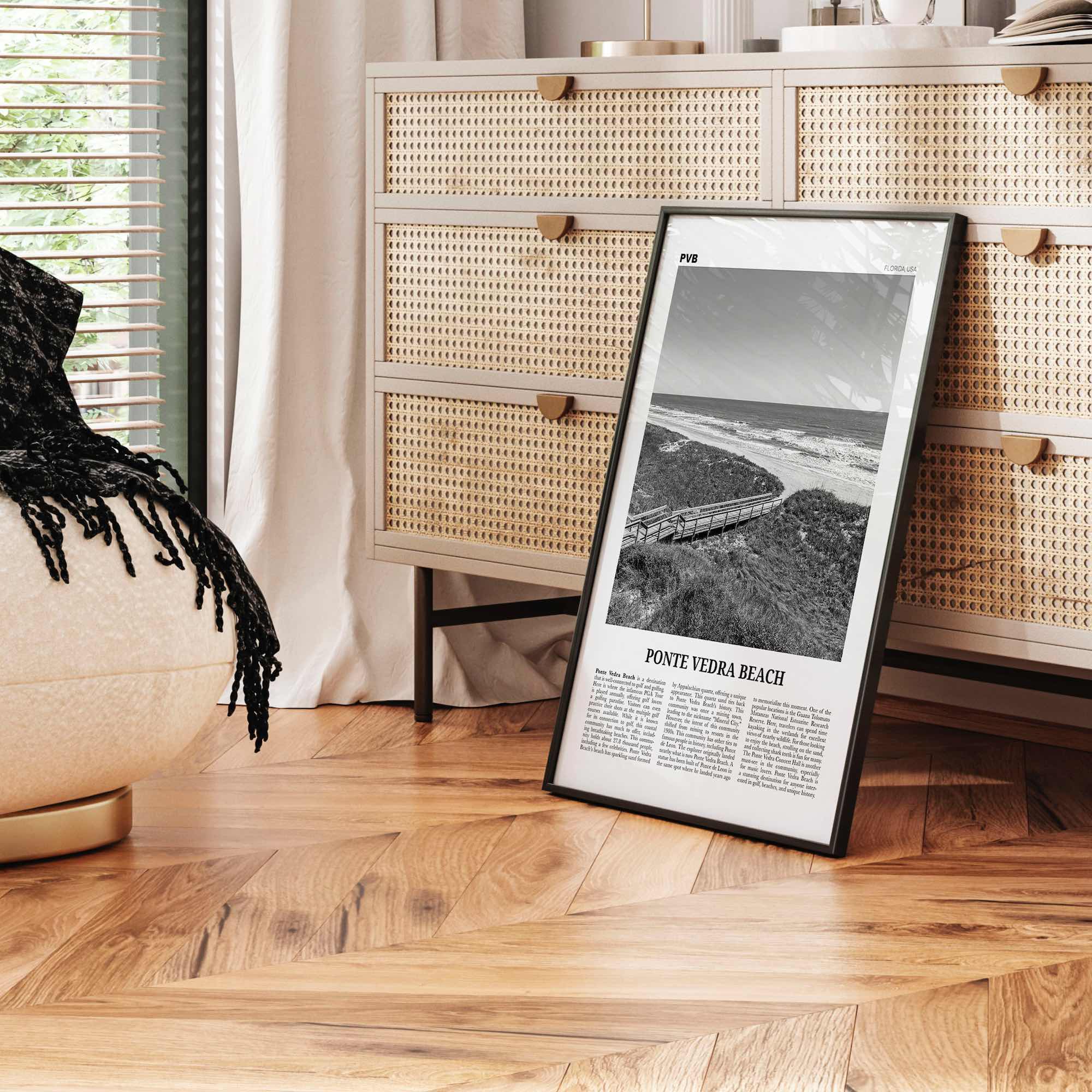 Ponte Vedra Beach Print Black and White, Ponte Vedra Beach Wall Art, Ponte Vedra Beach Poster, Ponte Vedra Beach Photo, Florida, USA