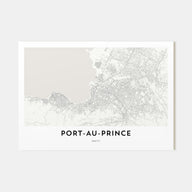 Port-au-Prince Map Landscape Poster