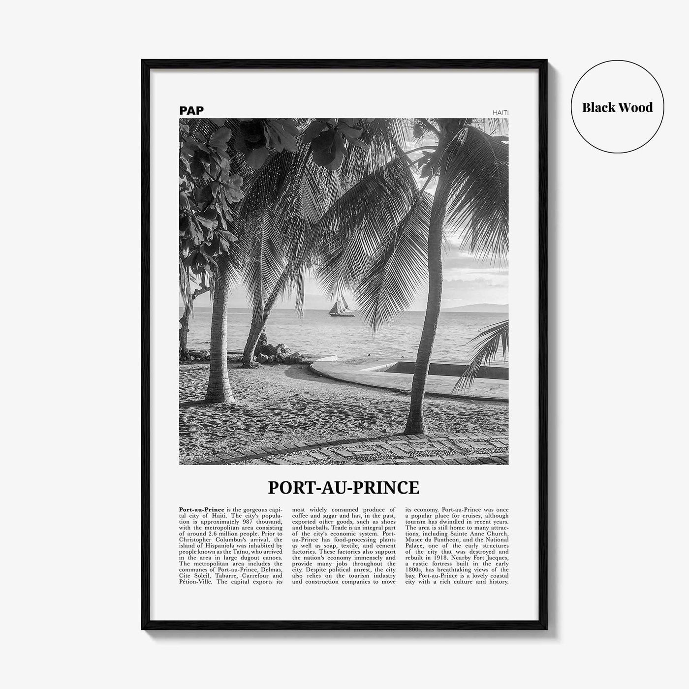Port Au Prince Print Black and White, Port-au-Prince Wall Art, Port-au-Prince Poster, Port-au-Prince Photo, Port au Prince, Haiti, Pòtoprens