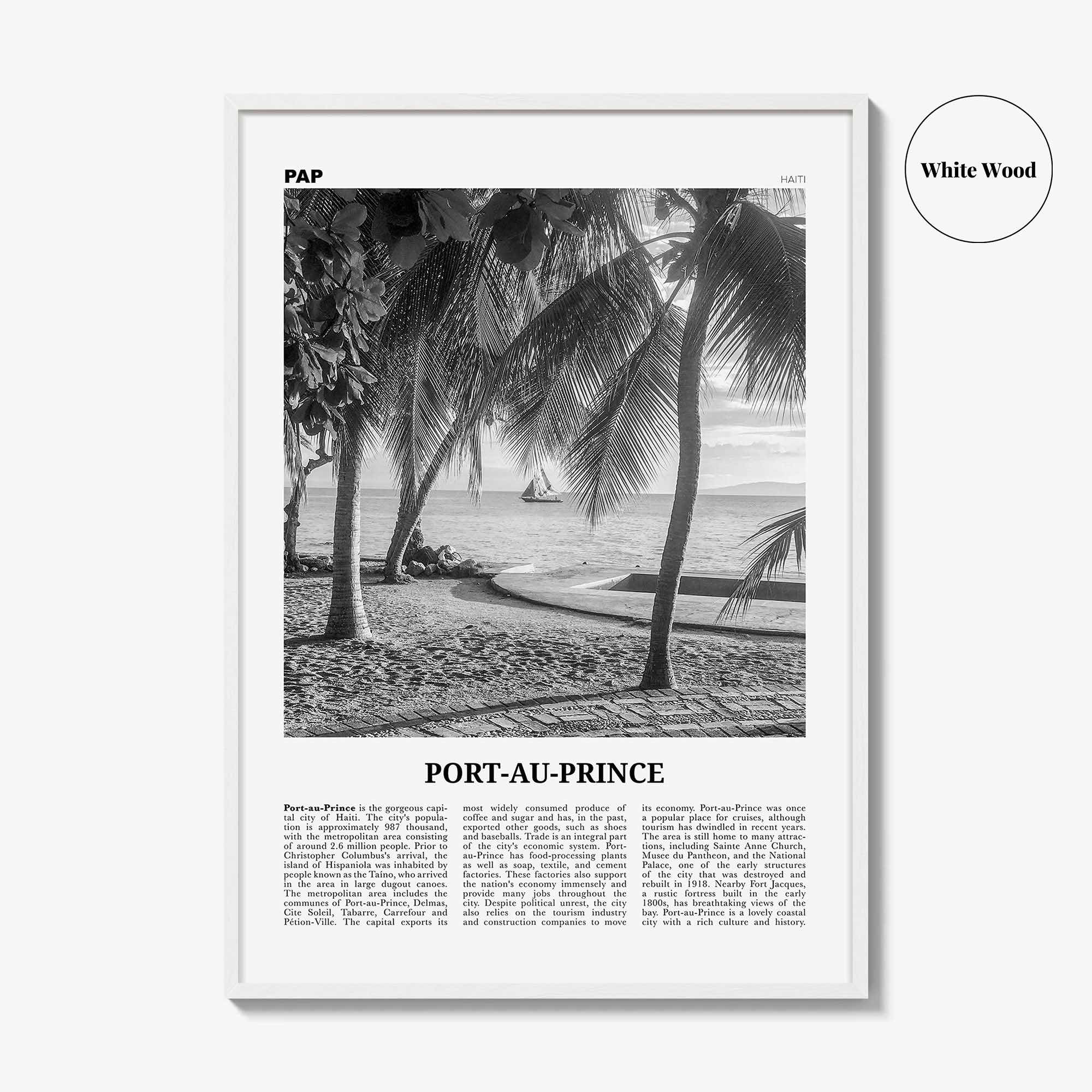 Port Au Prince Print Black and White, Port-au-Prince Wall Art, Port-au-Prince Poster, Port-au-Prince Photo, Port au Prince, Haiti, Pòtoprens