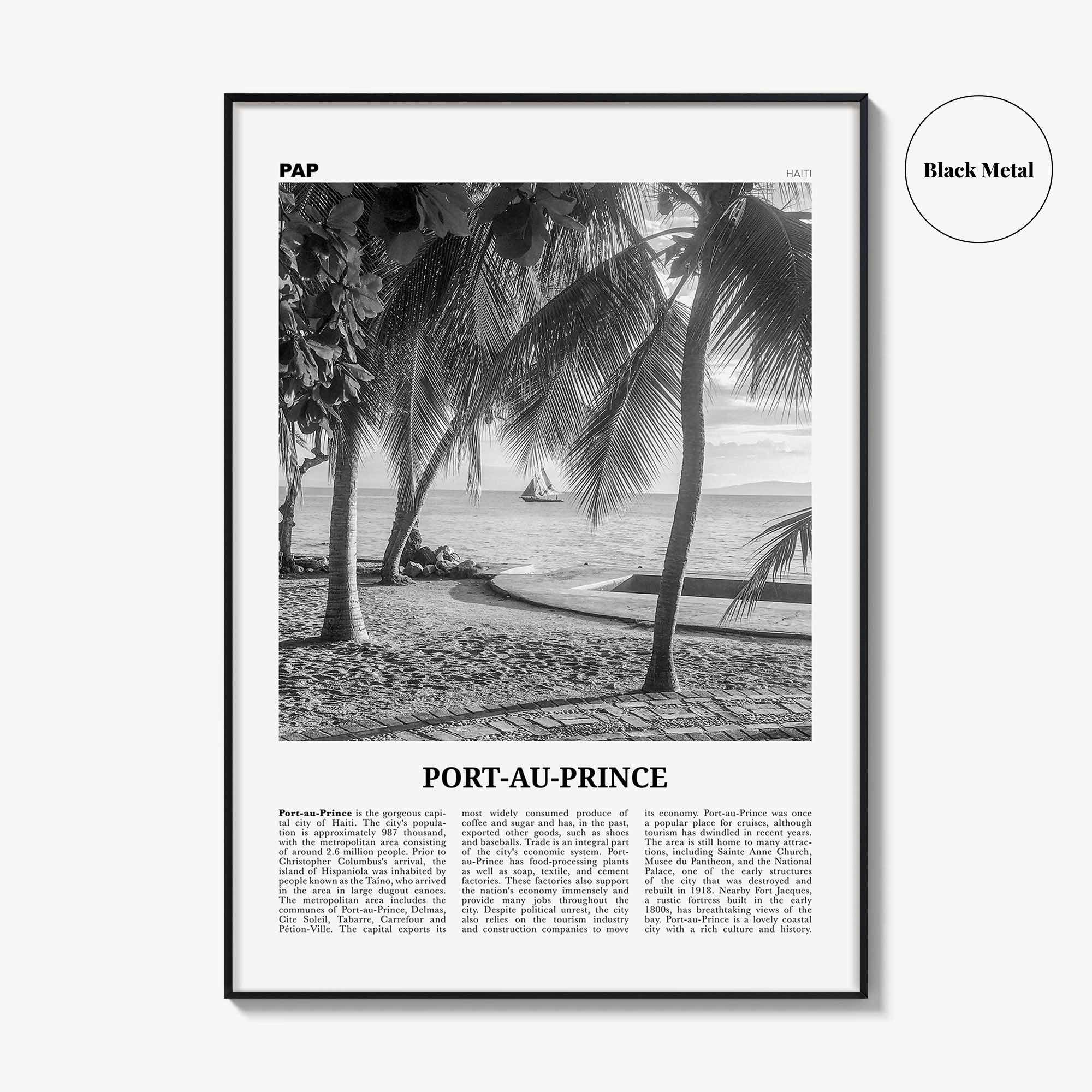 Port Au Prince Print Black and White, Port-au-Prince Wall Art, Port-au-Prince Poster, Port-au-Prince Photo, Port au Prince, Haiti, Pòtoprens