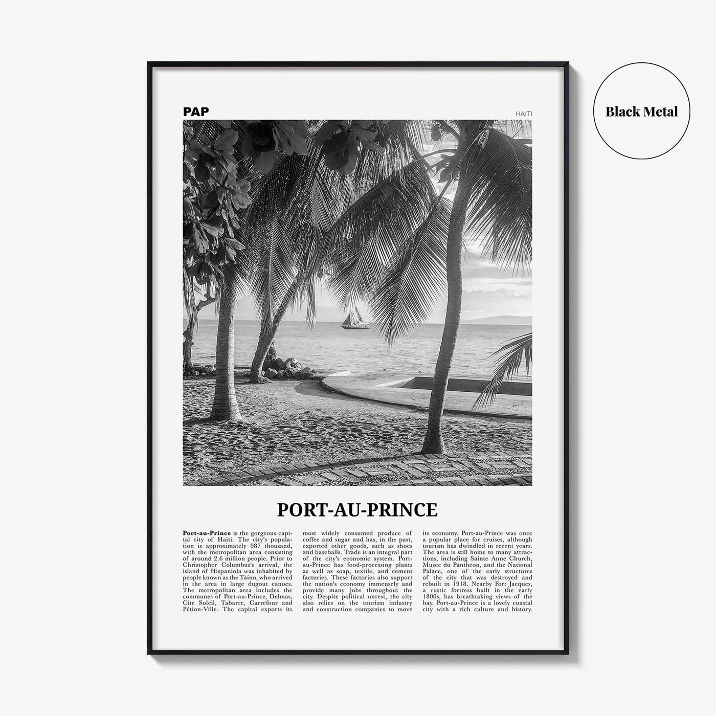 Port Au Prince Print Black and White, Port-au-Prince Wall Art, Port-au-Prince Poster, Port-au-Prince Photo, Port au Prince, Haiti, Pòtoprens