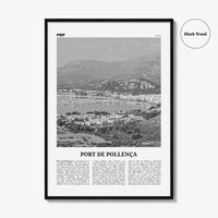 Port De Pollenca Print Black and White, Port de Pollença Wall Art, Puerto Pollensa Poster, Port de Pollença Photo, Port de Pollença Map