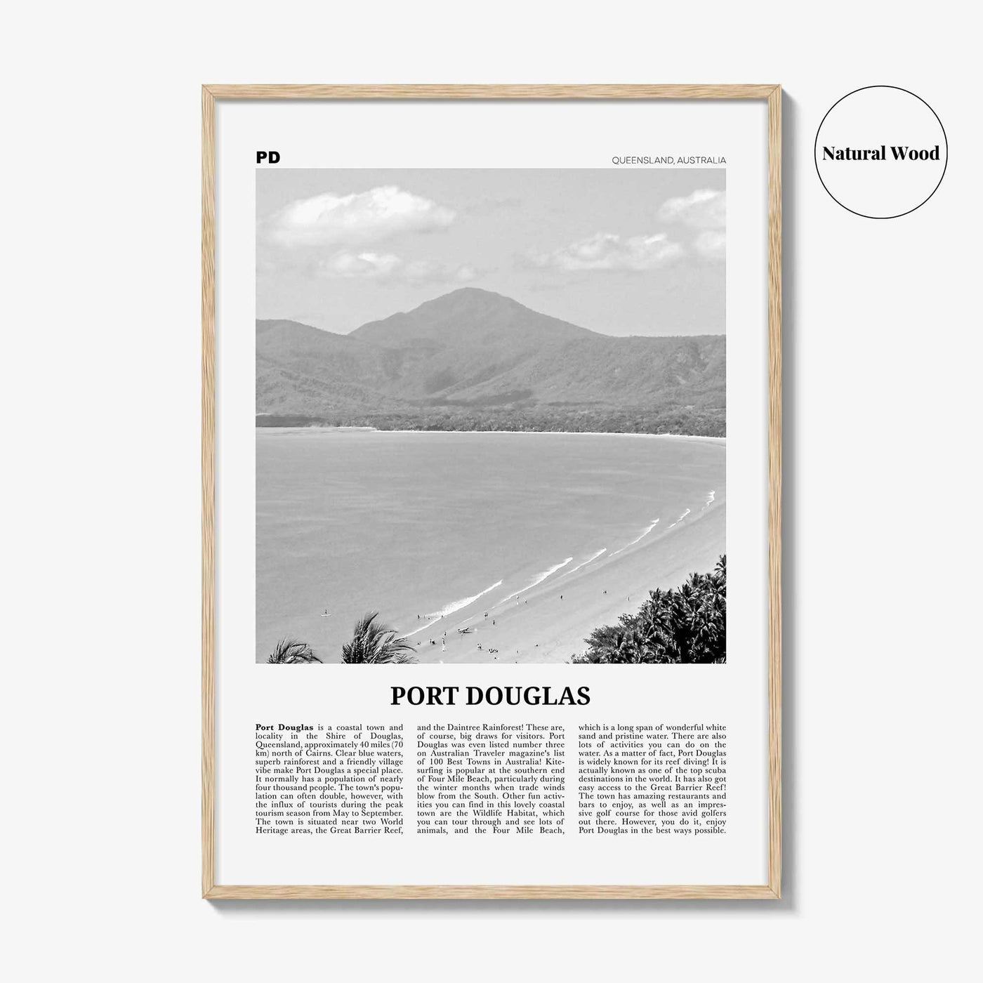 Port Douglas Print Black and White, Port Douglas Wall Art, Port Douglas Poster, Port Douglas Photo, Queensland, Australia
