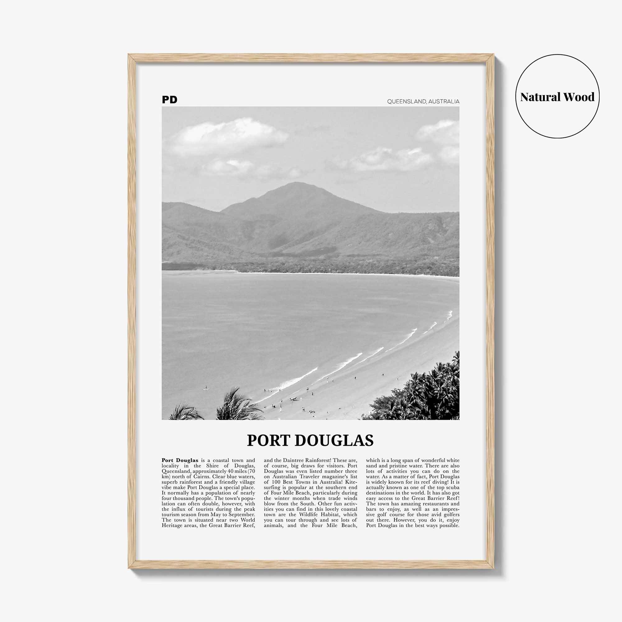 Port Douglas Print Black and White, Port Douglas Wall Art, Port Douglas Poster, Port Douglas Photo, Queensland, Australia