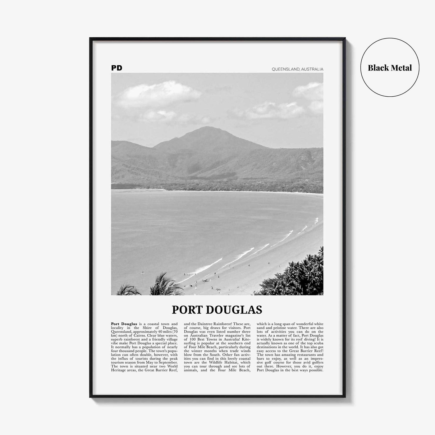 Port Douglas Print Black and White, Port Douglas Wall Art, Port Douglas Poster, Port Douglas Photo, Queensland, Australia
