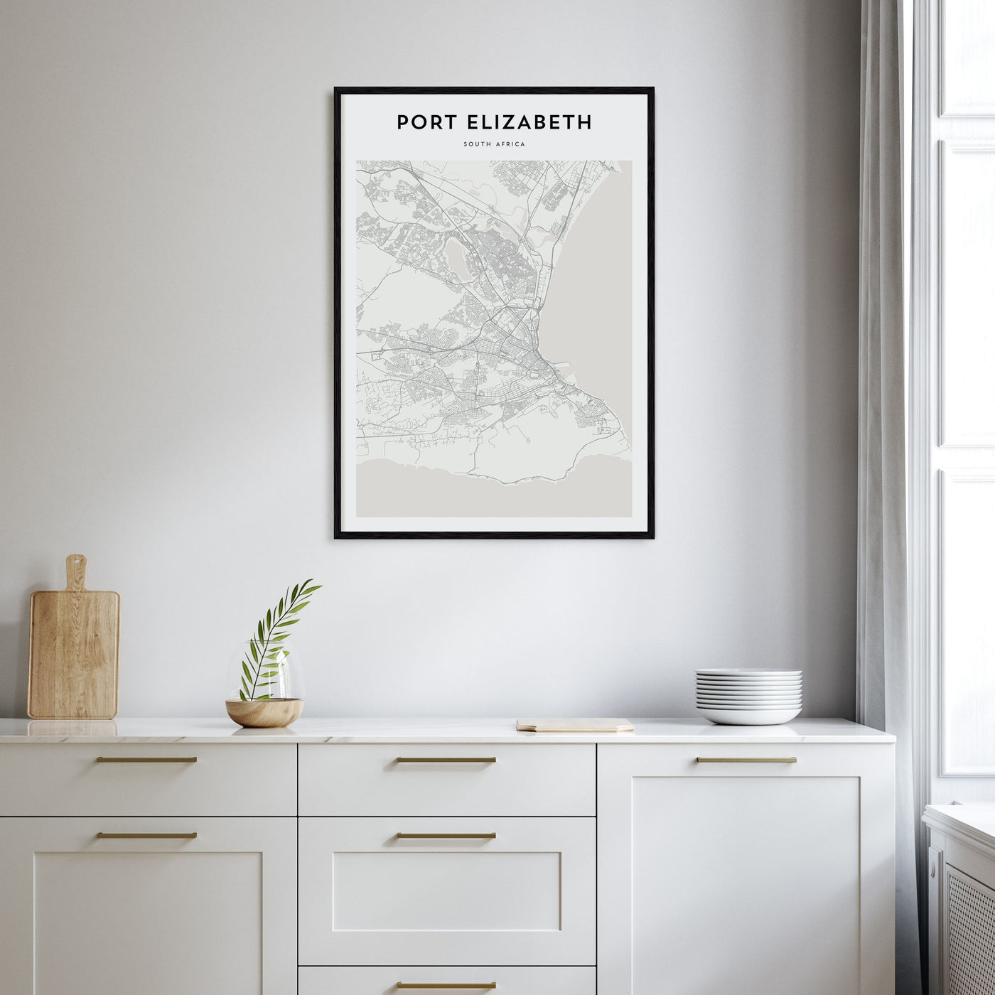 Port Elizabeth Map Portrait Poster