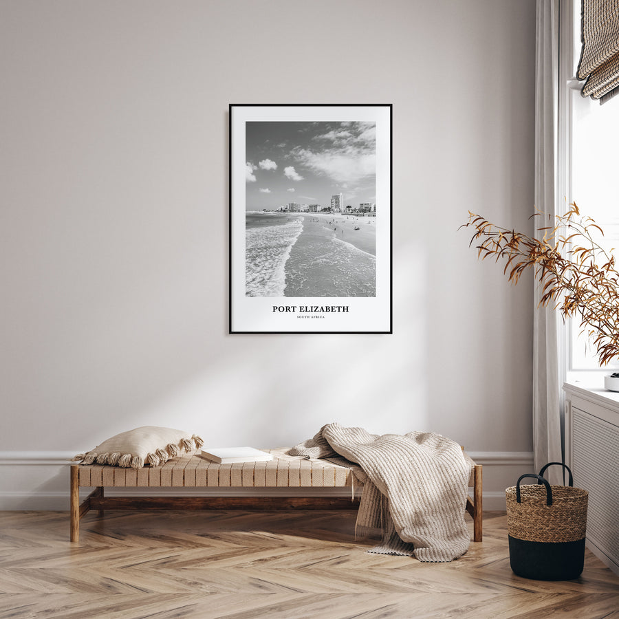 Port Elizabeth Portrait B&W Poster