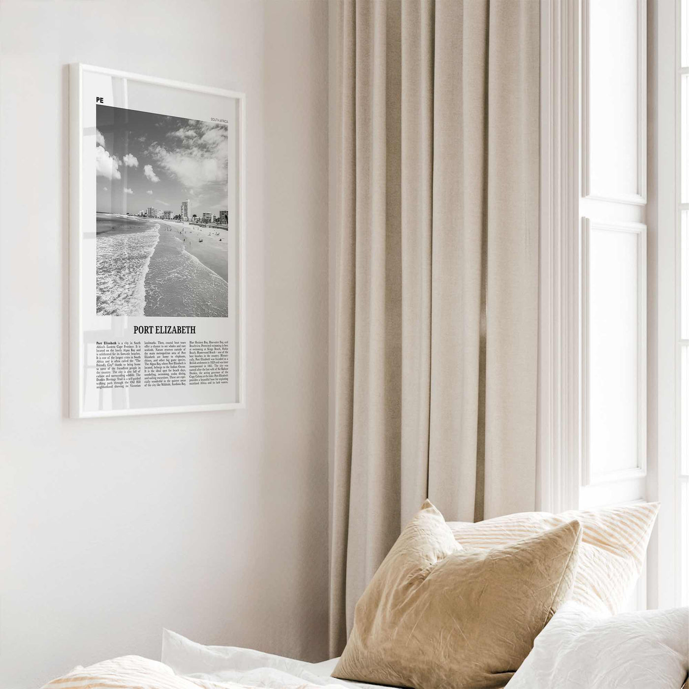 Port Elizabeth Print Black and White, Port Elizabeth Wall Art, Port Elizabeth Poster, Port Elizabeth Photo, South Africa