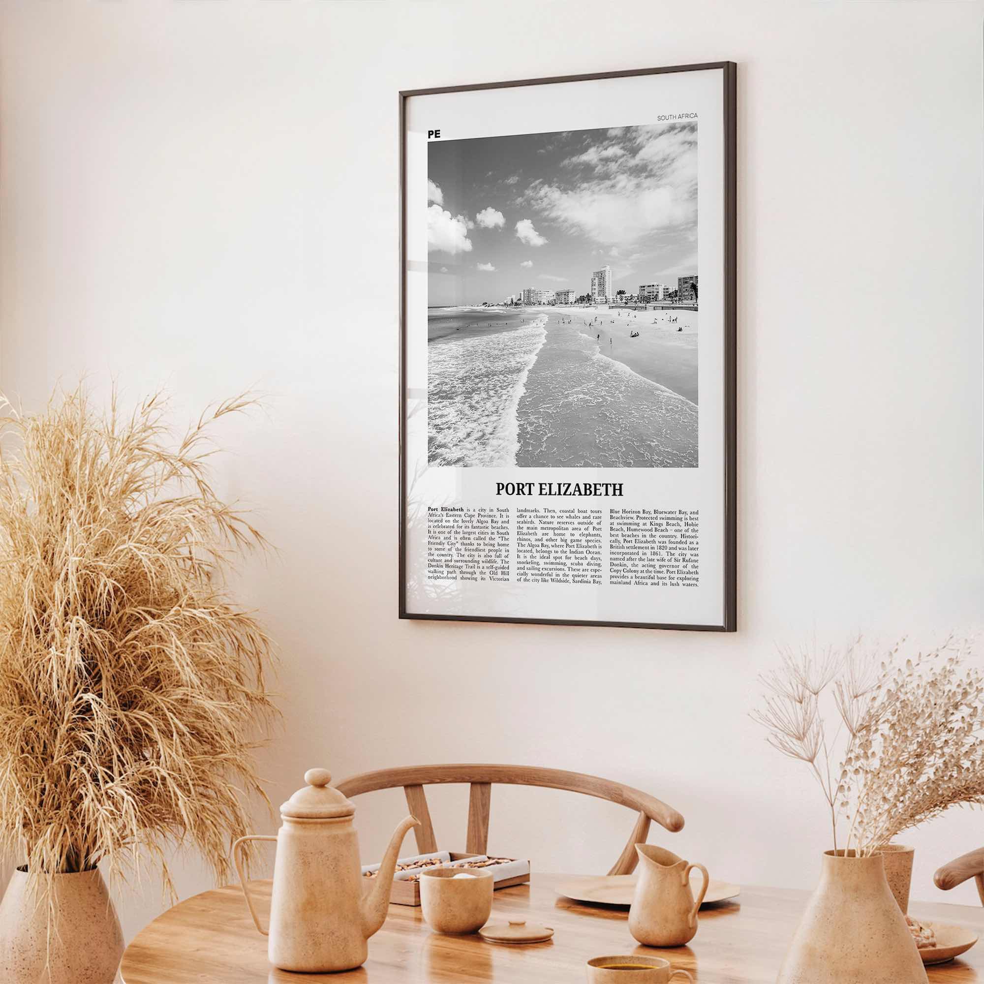 Port Elizabeth Print Black and White, Port Elizabeth Wall Art, Port Elizabeth Poster, Port Elizabeth Photo, South Africa